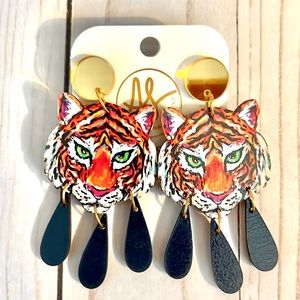 Audra Style Tiger Dangle Earrings